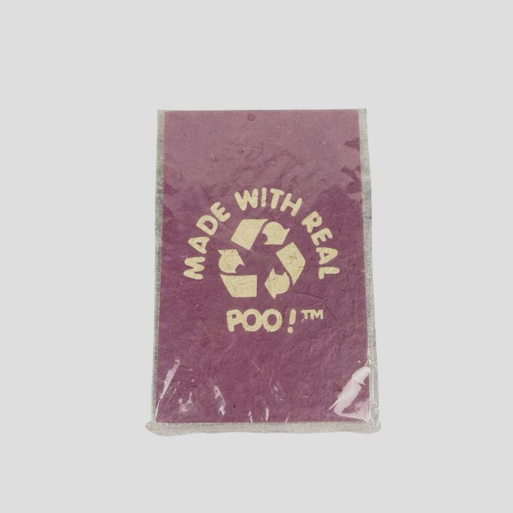 Elephant Poo Paper Notebook.  Made with real Poo! 8.5" x 4.5" Purple Thailand